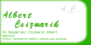 albert csizmarik business card